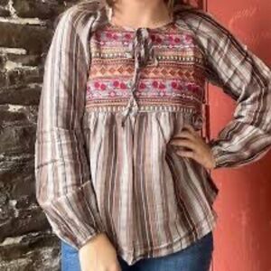 Anthropologie Savanna Jane Size Med Like New Boho Embroidered